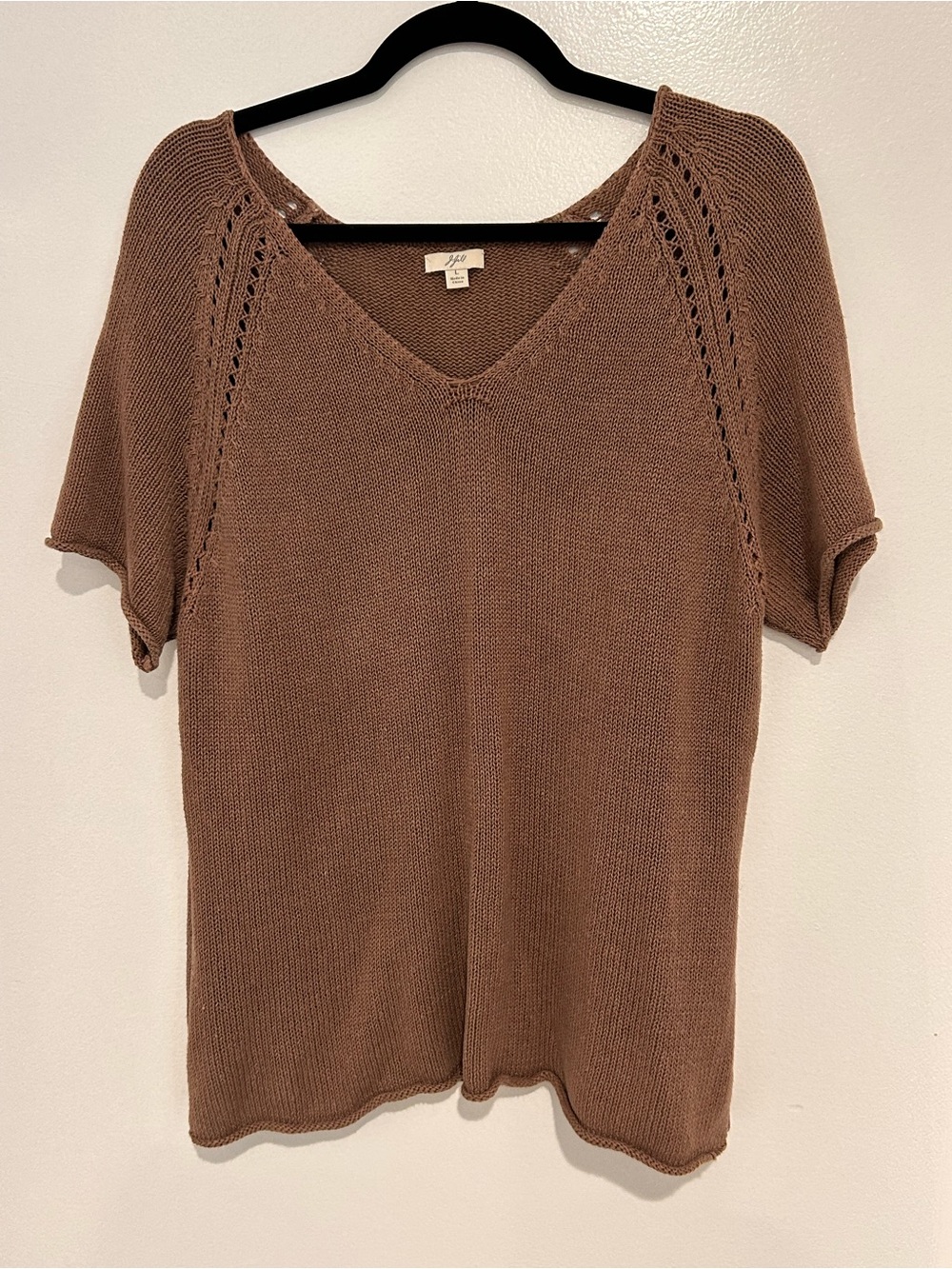 Jjill Brown V-Neck Knit Top
